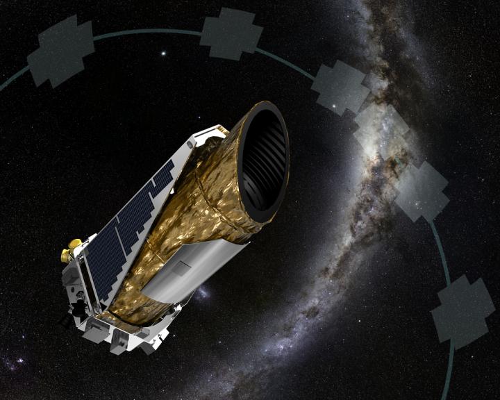 This artistic impression shows NASA's planet-hunting Kepler spacecraft operating in a new mission profile called K2. (Image credit: NASA Ames/JPL-Caltech/T Pyle)