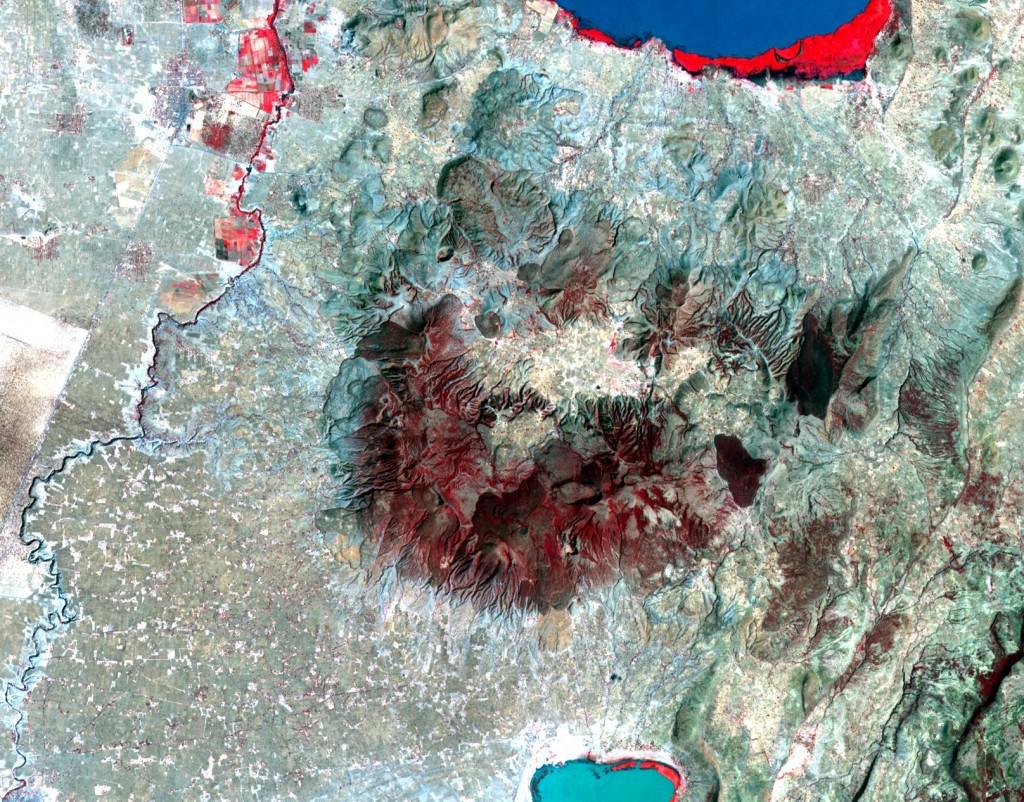 Satellite image of Aluto volcano which is located in Ethiopia’s Rift Valley.(Photo by William Hutchison and NASA)