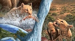 Ancient wildcat hunting; credit Miracinonyx-hunting: Julius Csotonyi
